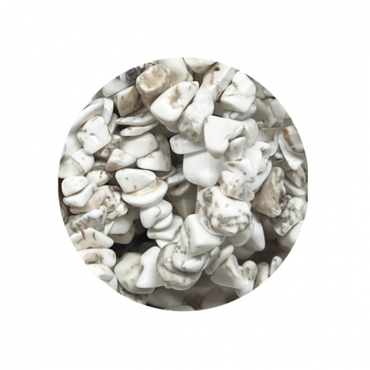 ST7112- 1 doppel Strang ca 85 cm Weiß Howlith Natur Splitt 7-12 mm AAA