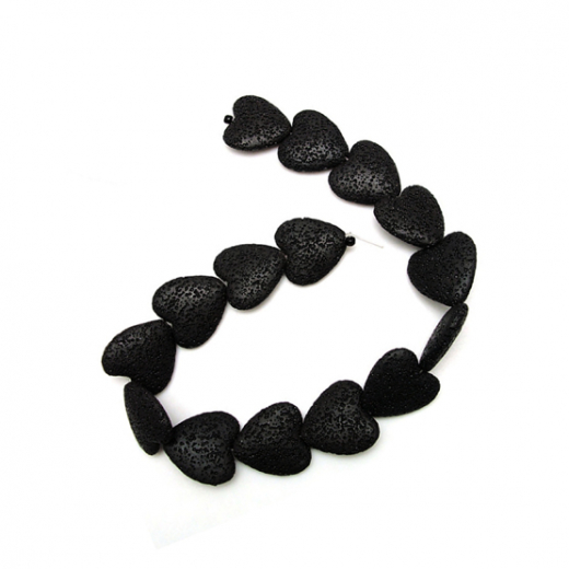 TX3000- 15 Stück Colorlava Herzform ca 28x28mm black