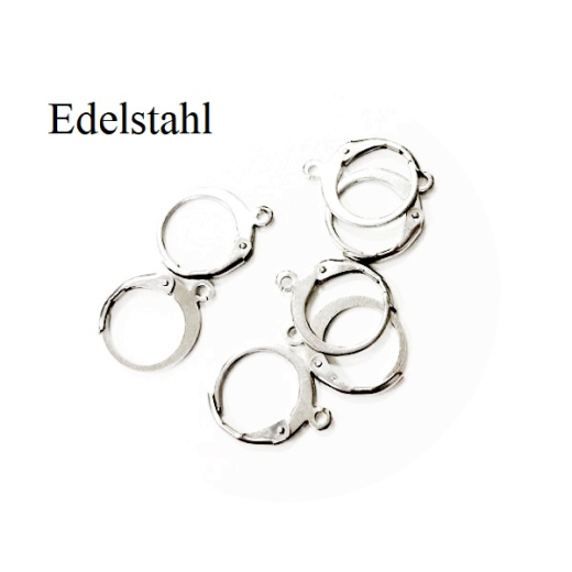 ZQ805- 50 Stk Ohrbrisuren rund Edelstahl