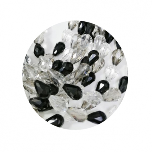 STR9990- 30 Perlen in Strg Tropfen Form facceiert 10x16 SWG