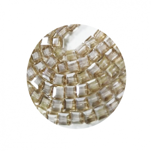 STWD005- 25 Stk in Strang Kristallstrass Würfel 14x14 golden shadow