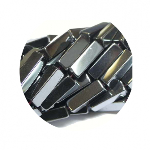 STHC4130-  1 Strang Hämatit Quader 4x4x13  A Qualität Anthrazit