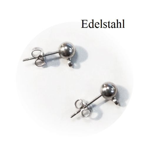 ZQ303- 40 PCS Ohrstecker mit Kugel Edelstahl