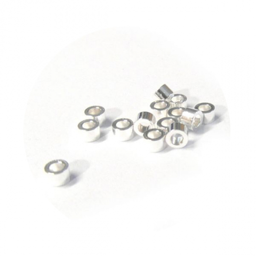 Z310SB - 1 Pkt Quetschröhrchen, Auß.2mm, Inn. 1,5mm silberfarben, ca 500 Stk