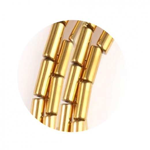 STHW2132-  1 Strang Hämatit Zylinder 2x8 A Qualität Gold