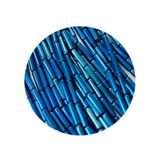 STHW2186-  1 Strang Hämatit Zylinder 2x8 A Qualität royal blau