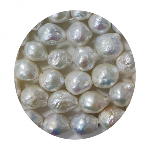 SWP1102- 1 Strang Große Perlen Semi Barock Durchmesser 12-14 mm