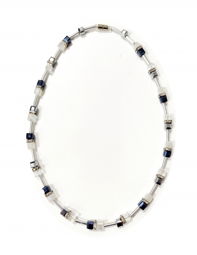 CALU601- Blickfang feine 6x6 Würfelkristall, Katzenaugen Schwarz,weiß