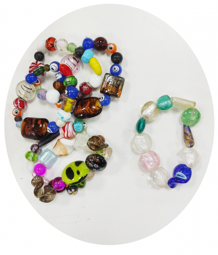 AMU999 10 Armbänder, Muno Glas in div. Stil, Form und Farben