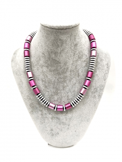 ASKA003- Blickfang pink, pink, rosa aus elox. Alum. Walzen 10x10 und Scheiben