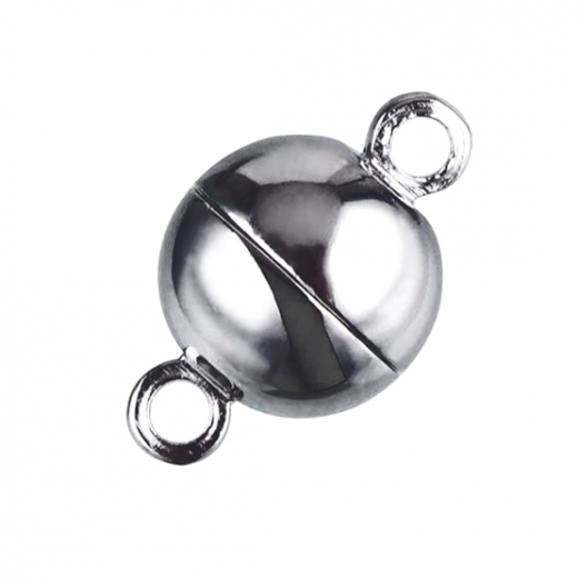 VS312R - 10 starke Magnetverschlüsse 12mm Messing rhodiniert