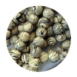 CS42001- 1 Strang Holzkugel Tigel Muster D20