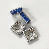 F60286- 24x Schmuck Rundelle Flach, Strass royal blau 6x6 mm