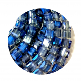 STWD217- 25 Stk in Strang Kristallstrass Würfel 14x14 Ind. Saphire