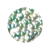 SWP7005- 1 Strang Große Perlen quer seitlich gebohrt ca 8x10 mm türkis