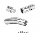 VS8306M- 10  Edelstahl Hebeldruckverschluss für Lederband 6 mm edel matt