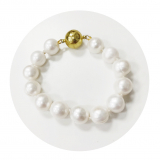 ABSW8001- Armband aus Süssewasserüerlen 12-12,5mm geknotet mit Magnet ca 19,5cm