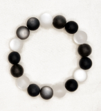 KZA1226- 1 Armband wunderschöner Blickfang Schwaz Weiß 12#,20cm