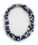 SAWA8005- 4 reihige Blau Töne aus Süsswasserperlen ca 6-8 mm mit Magnetverschluss