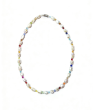 KW1002- Collier Süsswasserperlen Barok ca 7-9mm, Rhodiniert Magnetverschluss