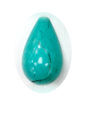 LT9001- 1 grosse Naturstein Howlitt in Türkisfarbe, Tropfenform, durchgebohrt