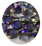 STV0539-1 Strang Kristall Strass Oval 24x20x10, Lila Changiert 12 Perlen
