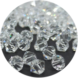 PKBC401- 10 oder 15 Stränge 4mm ca 1200 Perlen Bicone kristall klar