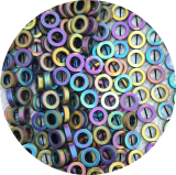 STHB1404- 1 Strang Hämatit Kreis 7,5mm, 14mm, Regenbogen matt