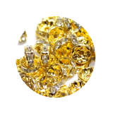 R710FFG- 50 Schmuck Strass  Rondelle Flach goldig ca 10 mm