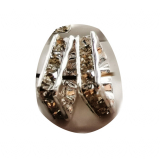 R808FFR- 100 Schmuck Rundelle Flach, Strass edelstahlfarbe  8x8 mm