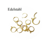 ZQ805G- 30 Stk Ohrbrisuren rund Edelstahl vergoldet