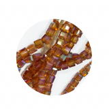 STWD203- 25 Stk in Strang Kristallstrass Würfel 14x14 Topaz