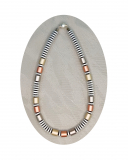 ASKA004- Blickfang beige, orange, schlamm aus elox. Alum. Walzen 10x10 und Scheiben