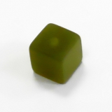 HZ8F23- 100 Olivine grün matt Harzperlen Würfel 8x8x8