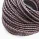 LDSF002- ca 20 Meter geflochtenes echtes Lederband braun ca 4mm