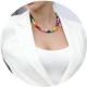 COL1001- Collier aus bunten Süßwasserperlen Regenbogen