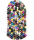 AHA1607- 1 Strang Achat, geätzt, bunt gemischt, 16mm  Länge ca 38cm