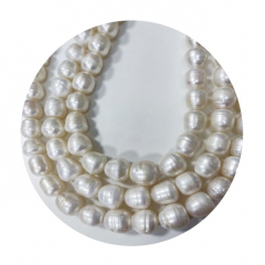 SWP1031- 1 Strang Süßwasserperlen Oval Form Farbe weiss ca13-14 mm