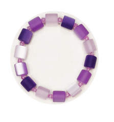 AHW1040- 1 Armband wunderschöner Blickfang lila,lila,weiß Walzen10x10