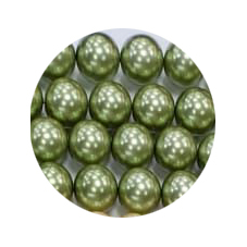 STGC8007-  1 Strang doppelt lang Glaswachsperlen Kugel 12mm hell khaki