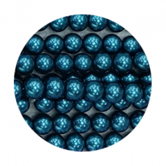 STGC8021-  1 Strang doppelt lang Glaswachsperlen Kugel 12mm türkis blau