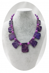 PLM003- Blickfang Königdtürkis gefärbt in Amethyst L ca 50cm + Verlängerung