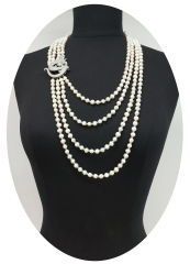 MY4002- 4 reihige aus Süsswasserperlen ca 6-7# mit Drachen Anhänger (nur auf Bestellung)