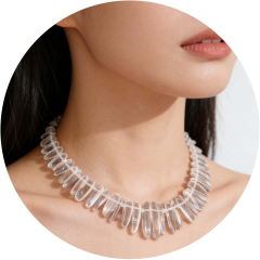 KLS8001- Collier aus Bergkristall, Natur