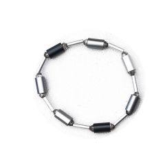 EAB6RC02- Armband Blickfang Silber grau verlaufen aus alu. Alum. Walzen 6x10#