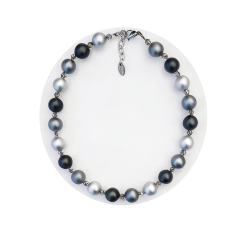 KEK1404- Blickfang schwarz, silber, grau Verlauf aus elox. Alum. Kugel 14#