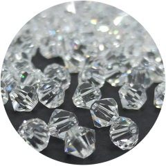 PKBC401- 10 oder 15 Stränge 4mm ca 1200 Perlen Bicone kristall klar