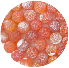 AHA1001- 1 Strang Achat Karneol, geätzt, 10mm  orange, Länge ca 38cm