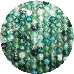 AHA1003- 1 Strang Achat geätzt, grün peridot 10mm 38cm