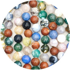 AHA1407- 1 Strang Achat geätzt bunt gemischt 14mm Länge ca 38cm
